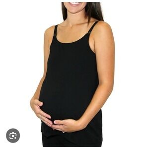 NEW Secret Treasures 2XL 18-20W Nursing Cami Black Built In Shelf Bra Tank Top